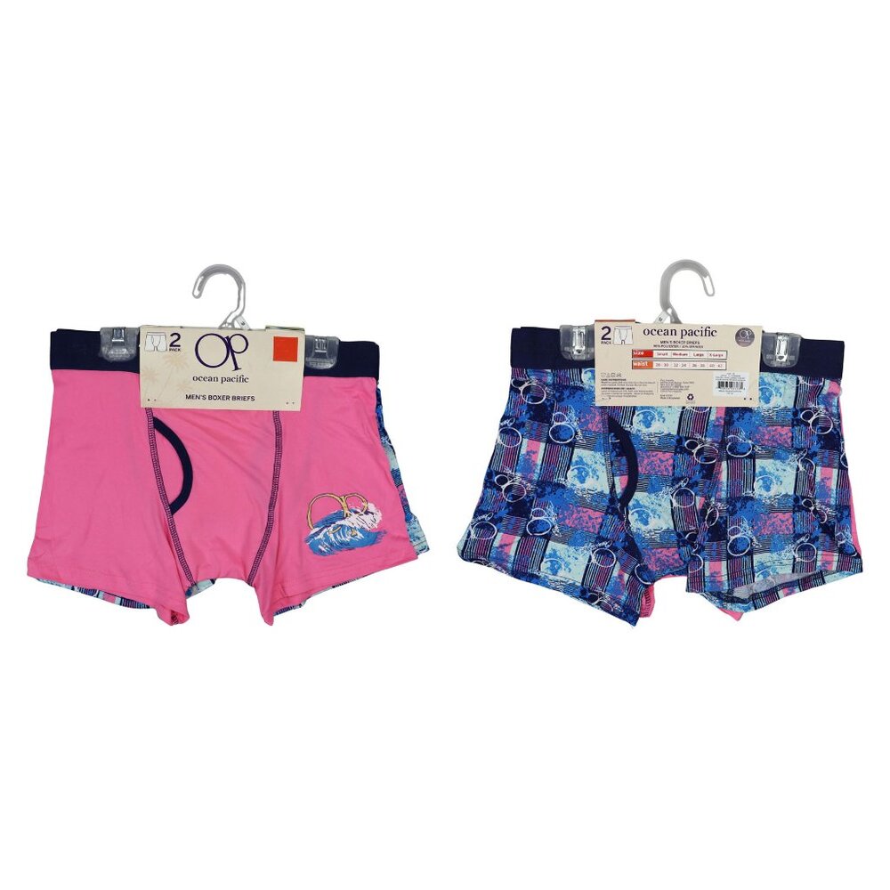 OP Ocean Pacific 2-Pack Boxer Briefs Men's Underwear NIP Pink Carnation